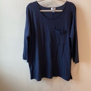 Old Navy Blue Tunic Sweater with Relaxed Fit and Long Sleeves